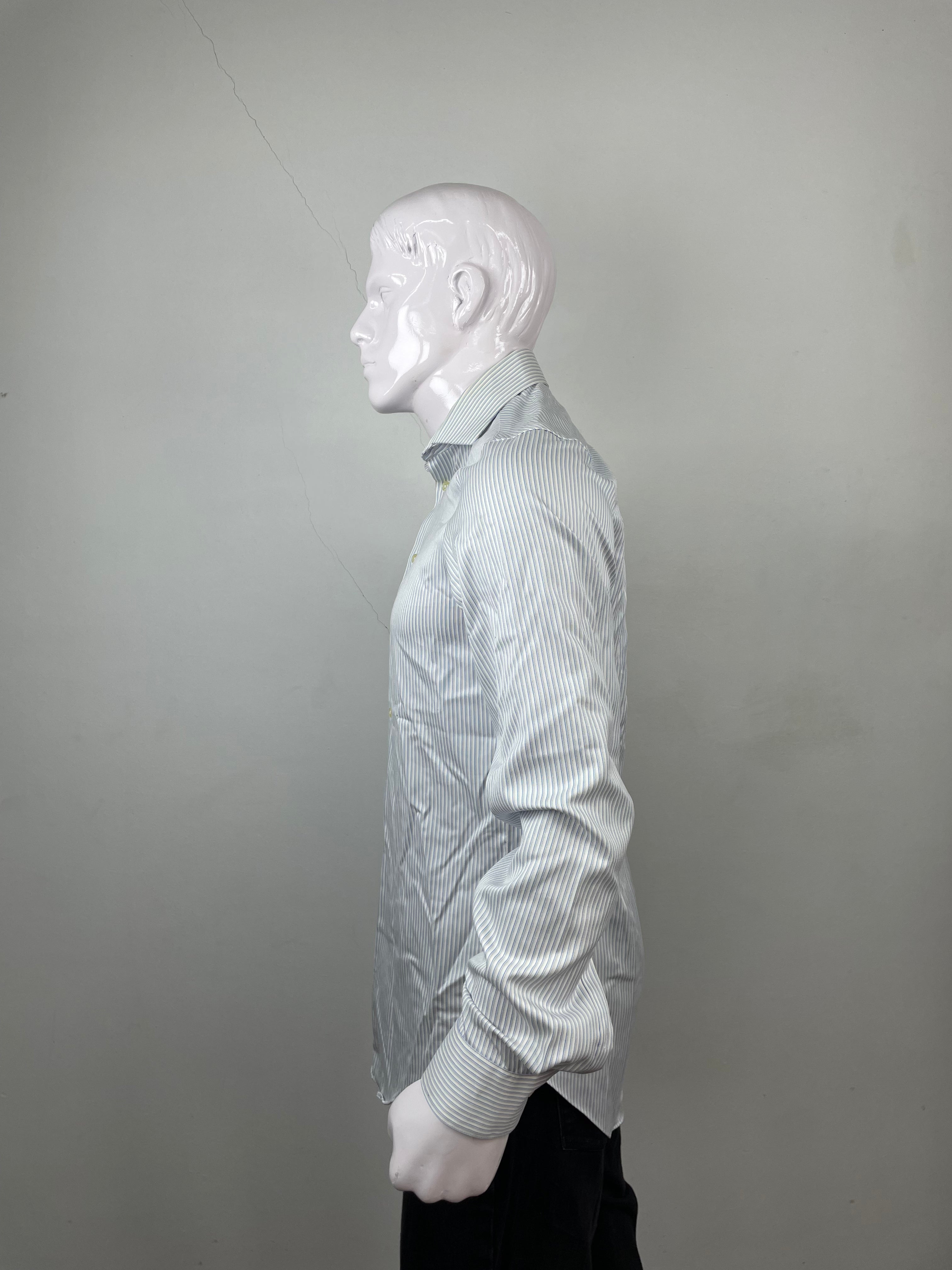 CK CalvinKlein White BLue lines shirt
