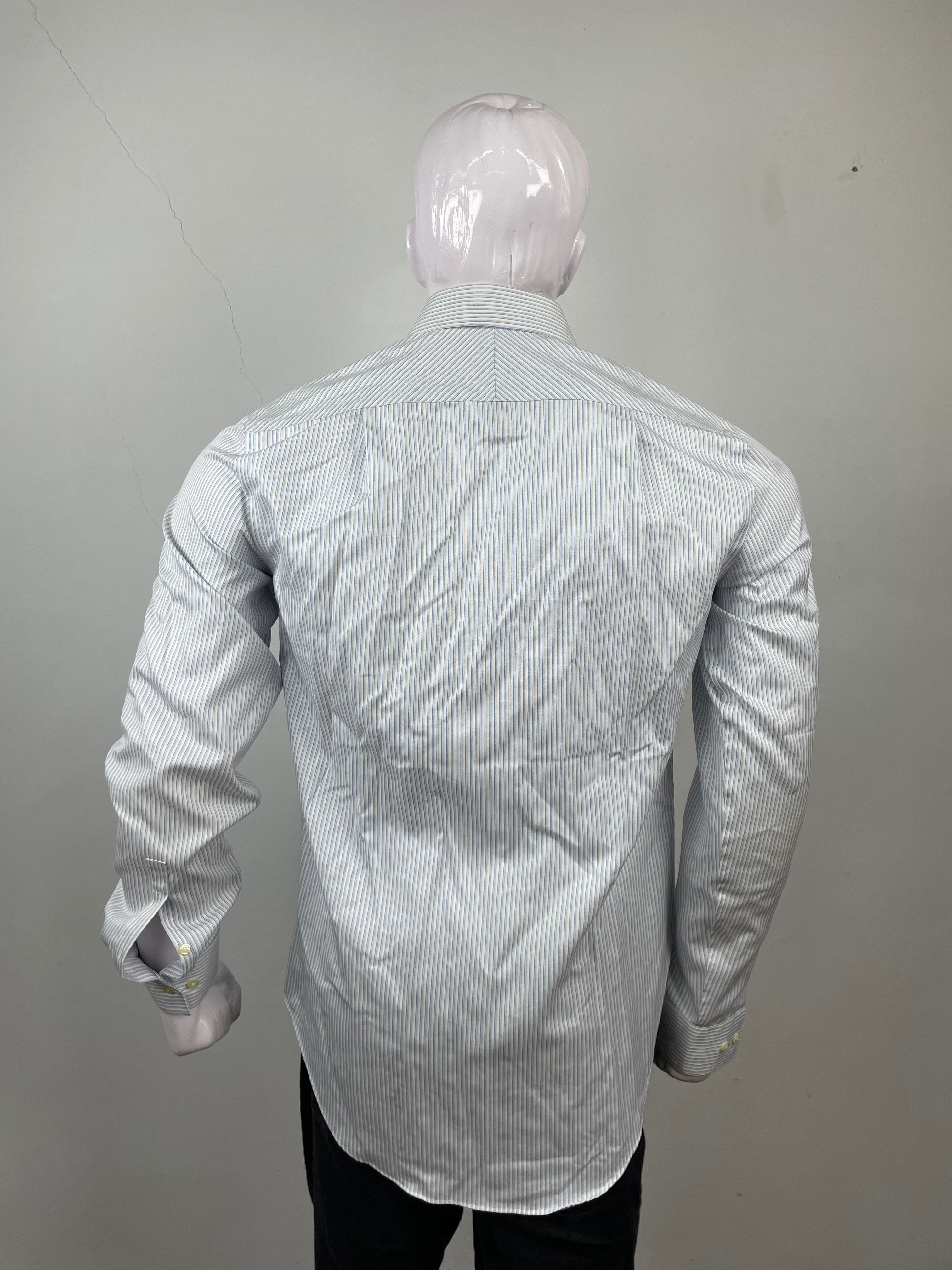 CK CalvinKlein White BLue lines shirt