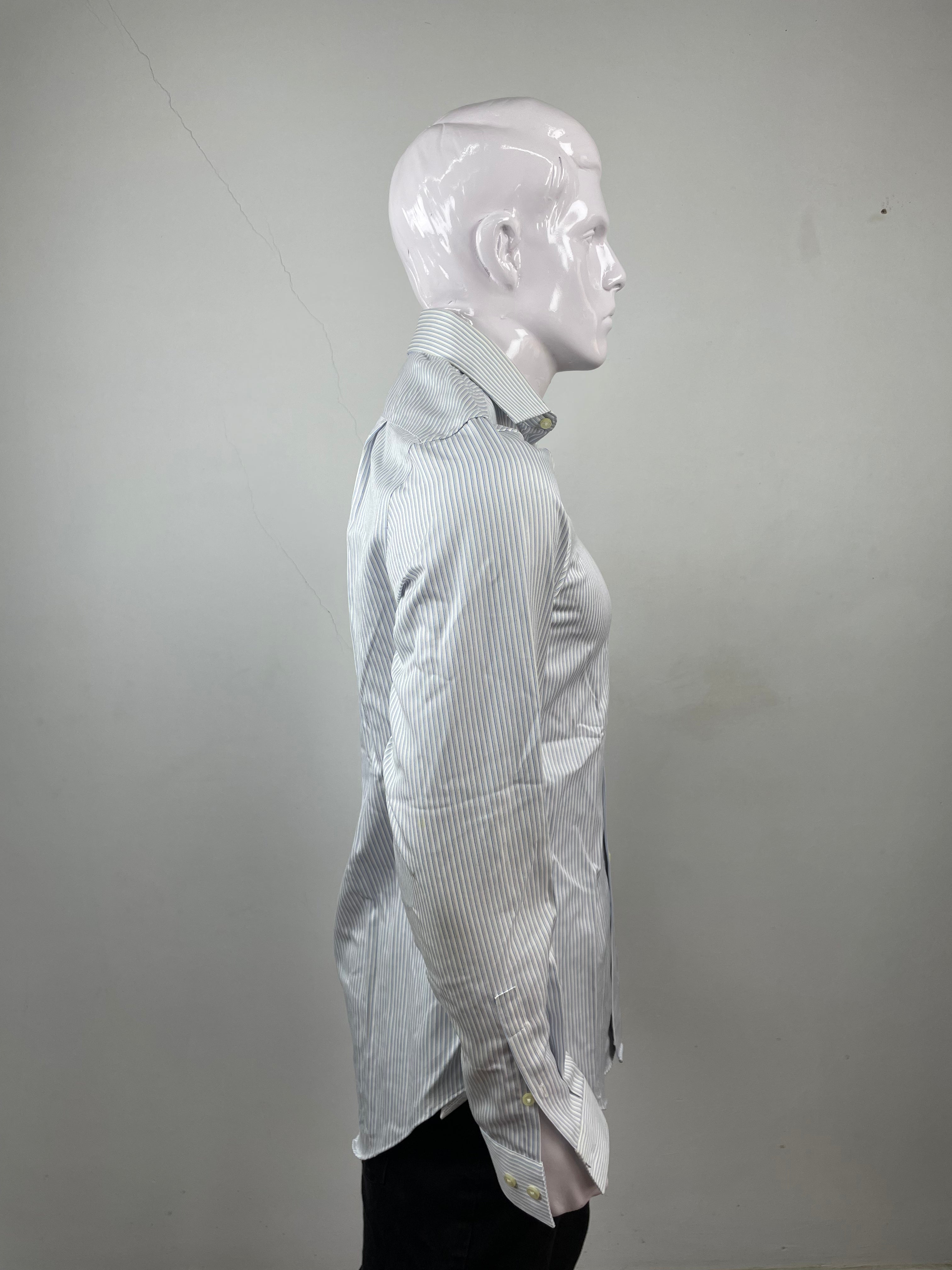 CK CalvinKlein White BLue lines shirt